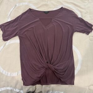 Lucky Brand Mauve Knot Front Tee